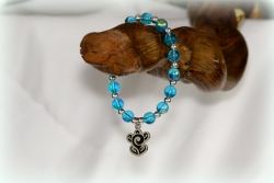 Aurora - Aqua with Black Turtle Charm